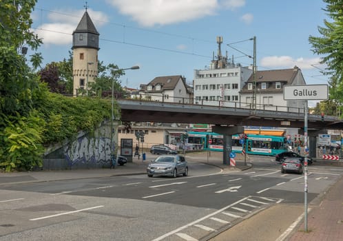 Viewpoint Gallustower in the district of Gallus from Frankfurt, Germany