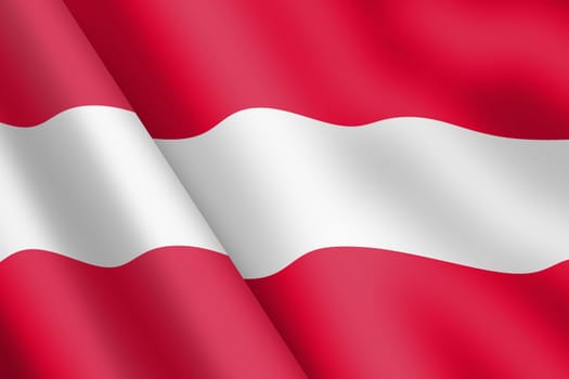 An Austria waving flag 3d illustration wind ripple
