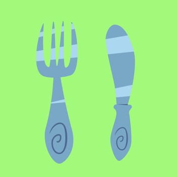 Knife and fork Cutlery. Lunch at the restaurant or at home
