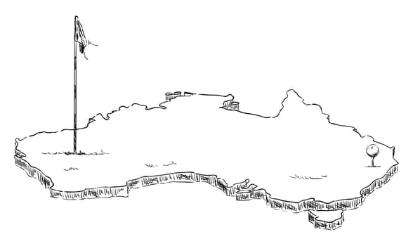 vector - France as a golf hole ,golf course