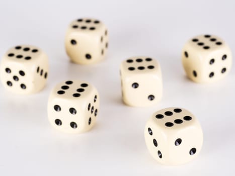six cubes with the six