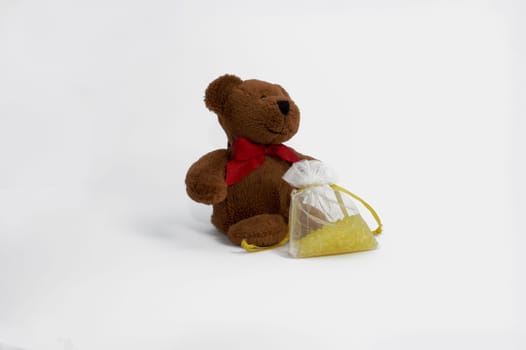 the nice toy bear brought a sack with jewelry