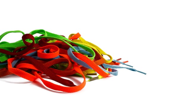 image of the confused bright multi-colored shoe laces