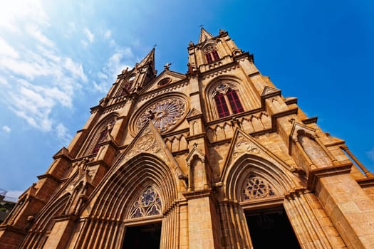 Shishi Sacred Heart Cathedral in Guangzhou China at day