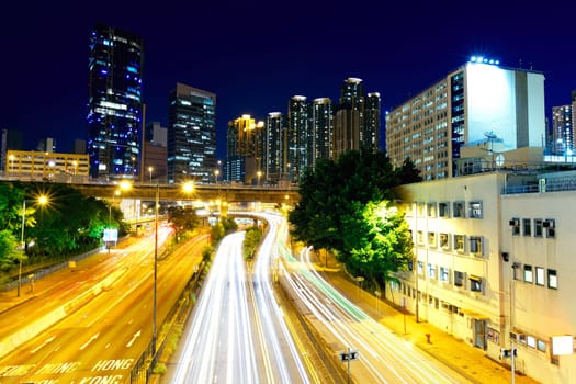 hong kong busy traffic night