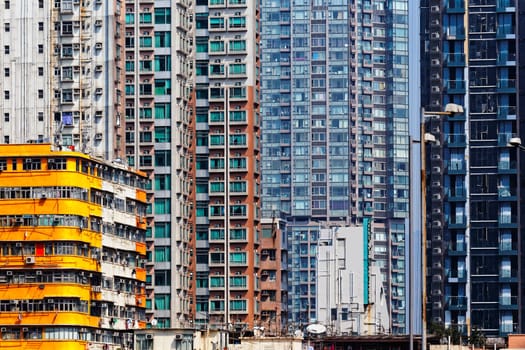 Old apartment buildings in hong kong