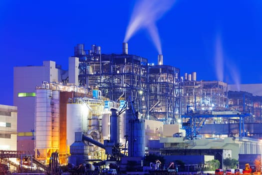 Power Station, oil and fuel tanks in hong kong at night