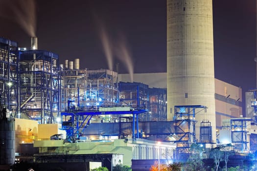 Power Station, oil and fuel tanks in hong kong at night