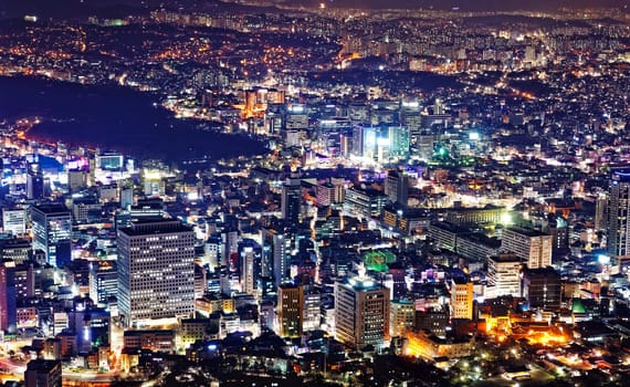 Downtown cityscape of Seoul, South Korea