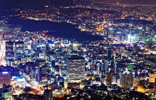 Downtown cityscape of Seoul, South Korea