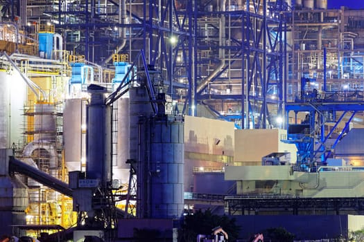 Power Station, oil and fuel tanks in hong kong at night