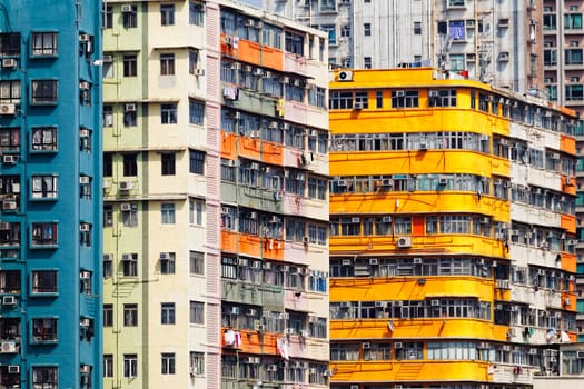 Old apartment buildings in hong kong