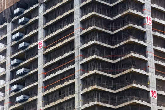 Crane and building construction site, hong kong