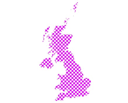 Map of Great Britain in checkerboard pattern
