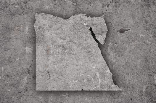 Map of Egypt on weathered concrete