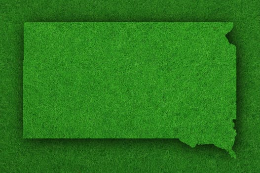 Map of South Dakota on green felt