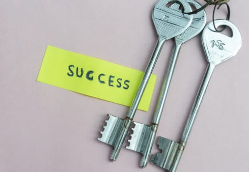 Key to success. Keys to Success in Business. A conceptual background image. Still Life