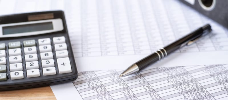 Financial documents with a calculator