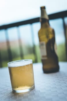 Enjoying a glass of beer in the holidays, Italy