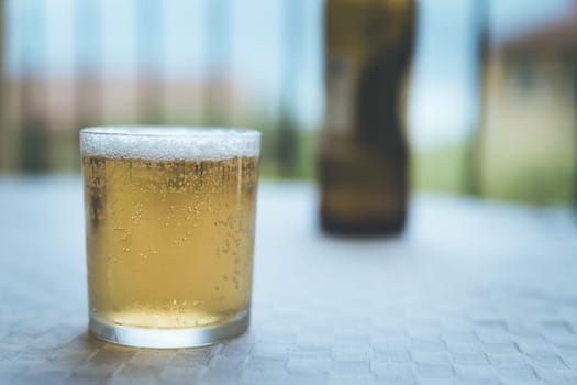 Enjoying a glass of beer in the holidays, Italy
