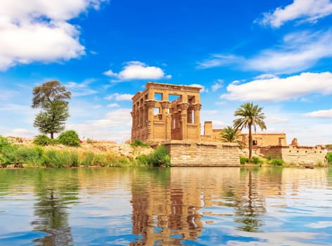 Trajan's Kiosk of the Philae Temple on Agilkia Island by the Nile, Aswan, Egypt.
