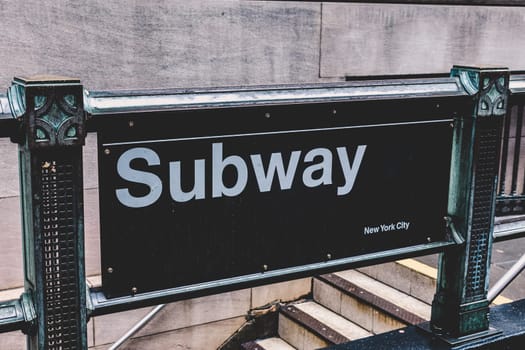 Wall street subway station in New York City, NY, USA.