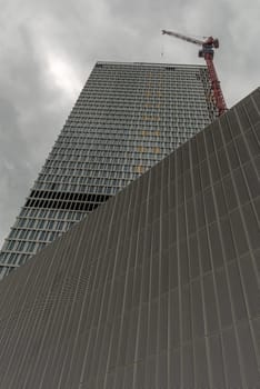 Construction site of the new skyscraper One, Frankfurt am Main, Germany