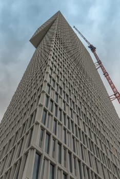 Construction site of the new skyscraper One, Frankfurt am Main, Germany