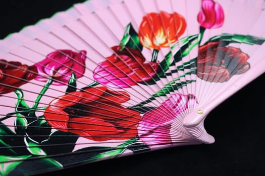 beautiful fan of colors flowers drawing aerator refreshing shake