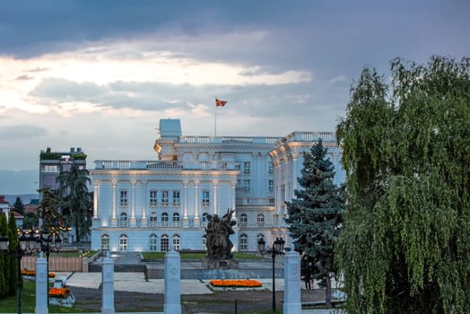 The captivating cityscape of capital of North Macedonia - Skopje. Traveling concept background..