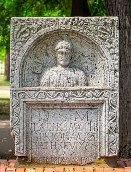 The old roman tombstones with reliefs from Nis, Serbia.