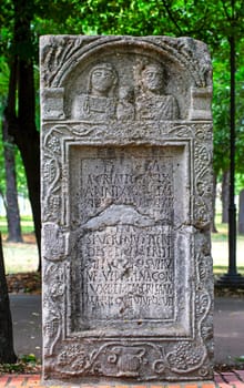 The old roman tombstones with reliefs from Nis, Serbia.