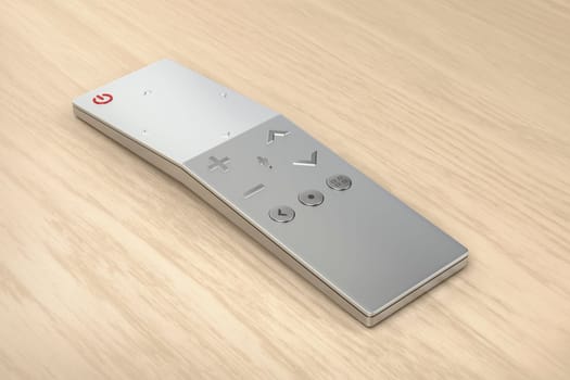 Smart tv remote control on wooden table