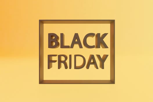 3d illustration. Simple BlackFriday typography design
