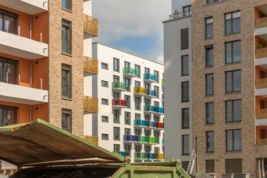 construction of a housing estate in downtown Frankfurt am Main, Germany