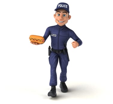 Fun 3D illustration of a cartoon Police Officer