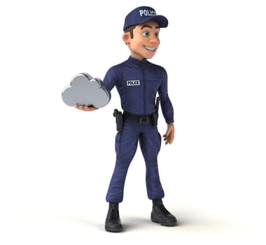Fun 3D illustration of a cartoon Police Officer