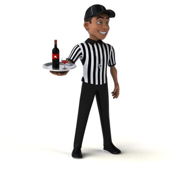 Fun 3D Illustration of an american Referee