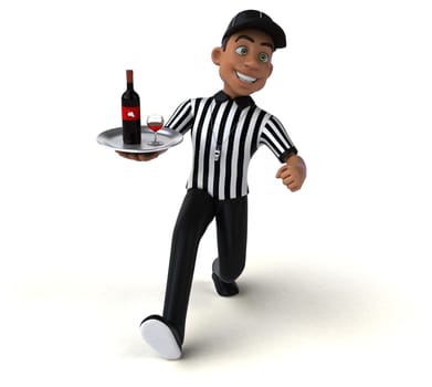 Fun 3D Illustration of an american Referee