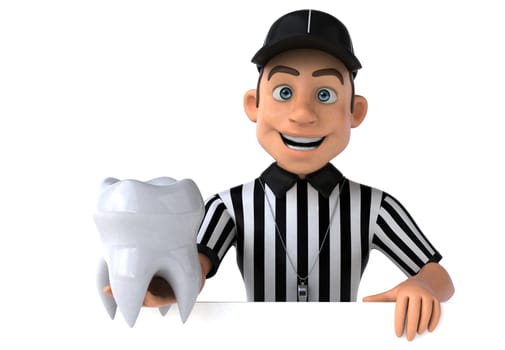 Fun 3D Illustration of an american Referee