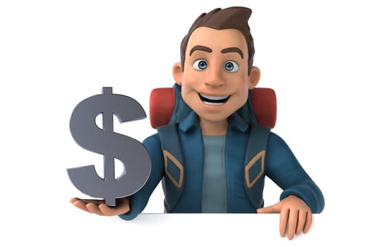 Fun illustration of a 3D cartoon backpacker