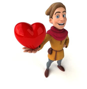 3D Illustration of a medieval historical character
