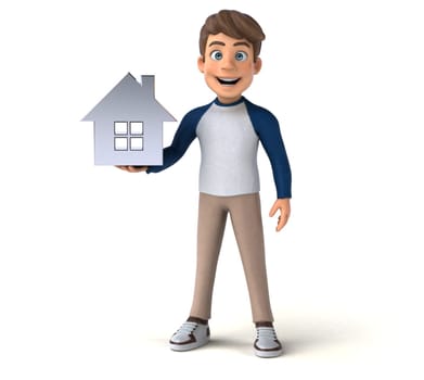 3D cartoon character fun teenager