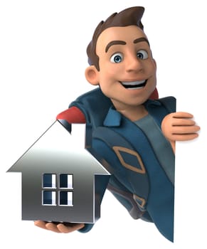 Fun illustration of a 3D cartoon backpacker