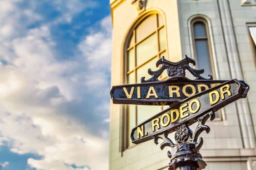 The famous Rodeo Drive in Los Angeles, California. Street for shopping, luxury and fashion.