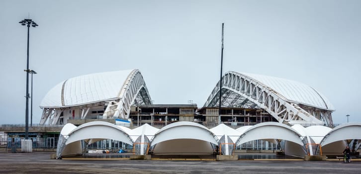 Sochi, Adler, Russia, April 14, 2016: View of the stadium Fisht in Olympic Park in Sochi after the Winter Olympics of 2015