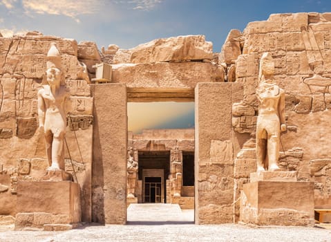 The Great Temple of Amun entrance, Karnak Temple complex, Luxor, Egypt.