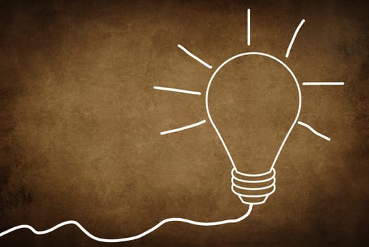 A white bulb on a textured background, symbol for idea, creativity, business, planing
