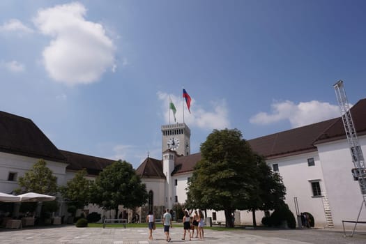 Courtyard in the fort of Ljubljana, Slovenia, 2020