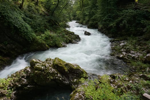 Raging waters at Vintgar Gorge in Bled, Slovenia 2020